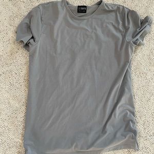 Cuts split hem T-shirt (stone gray)